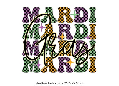 Retro Mardi Gras EPS Sublimation T-shirt Design