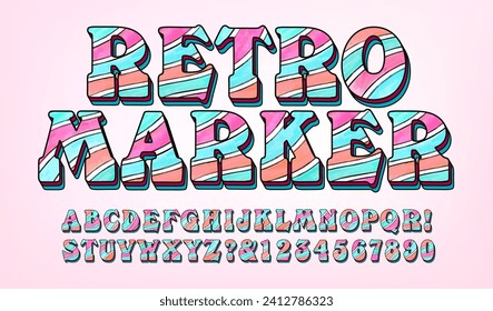 Retro Marker is a groovy multicolored retro lettering style with roots in 1970s post-psychedelic pop art