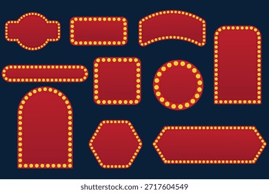 Marco de cartelera retro con bordes de luz brillante, perfecto para señalización, carteles y diseños promocionales.
