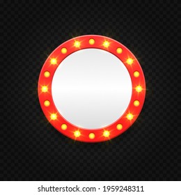 Retro marquee empty frames. Frame for movie, casino. Lamp for makeup room.