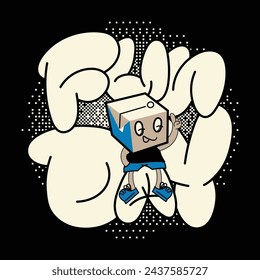 Retro Mascot Character Cartoon Vector.
