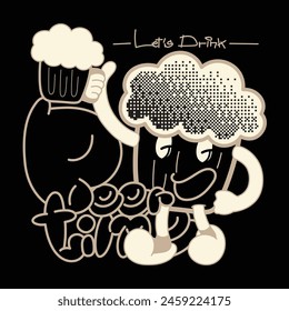 Retro Mascot Character Cartoon Vector.