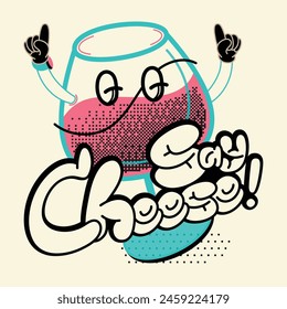 Retro Mascot Character Cartoon Vector.