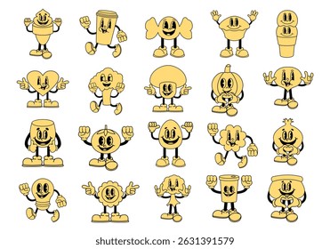 Retro Mascot Character Element Set
