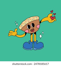 Retro mascot illustration with fulcolor. Traditional food mascot illustration