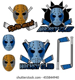 Retro mask logo  hockey  club 