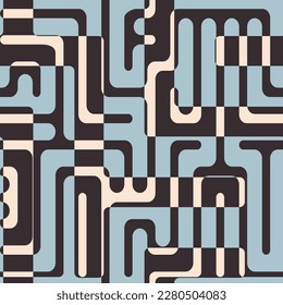 Retro maze geometric seamless pattern