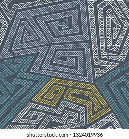 Retro maze seamless pattern