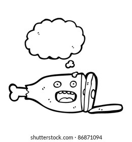 retro meat cartoon