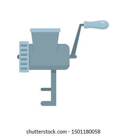 Retro meat grinder icon. Flat illustration of retro meat grinder vector icon for web design