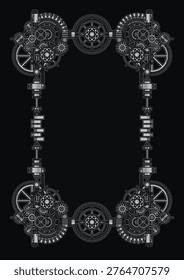 Retro mecha steampunk frame stock for poster event