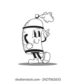 retro mechanic character design vector groovy