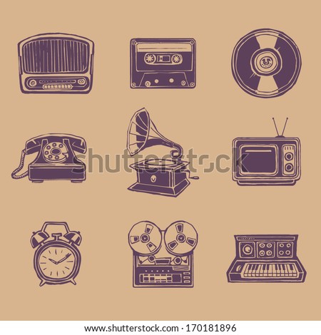 Retro media icons
