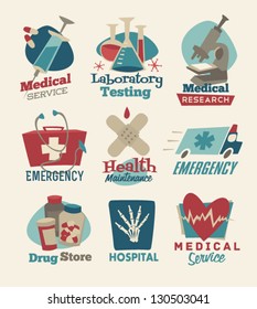 Retro medical emblems