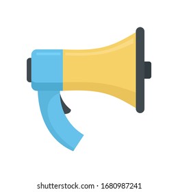retro Megaphone flat icon. Vector retro Megaphone in flat style isolated on white background. Element for web, game and advertising