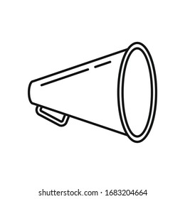 Retro Megaphone outline icon. Vector retro Megaphone in outline style isolated on white background. Element for web, game and advertising