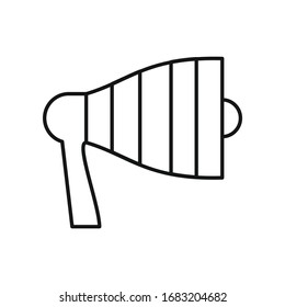 Retro Megaphone Umriss Symbol. Vektorillustration Retro Megaphone in Umriss-Stil einzeln auf weißem Hintergrund. Element für Web, Spiel und Werbung