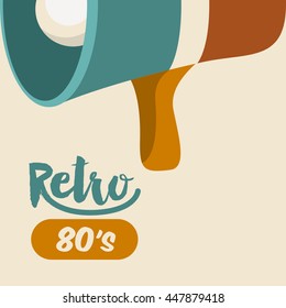 retro megaphone  poster isolated icon design