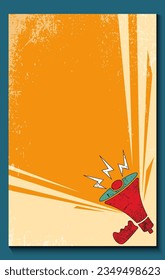 retro megaphone toa speaker with speech bubble background
