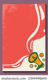 retro megaphone toa speaker with speech bubble background