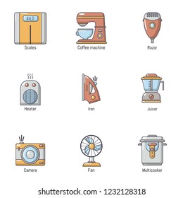 Retro memory icons set. Flat set of 9 retro memory vector icons for web isolated on white background