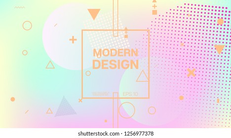 Retro Memphis Music Poster Vector Design. Neon Color Overlay, Gradient Space Hipster Background. Geometric Memphis Design Elements, Music Poster. Vintage Elemets Business Design