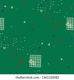 Retro Memphis Pattern. Seamless Background for Wallpaper, Calico, Fabric in Trendy Style. Colorful Geometric Pattern with Hand Drawn Scribble Elements. Colorful Triangles, Rings, Zigzags and Dots.