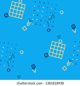 Retro Memphis Pattern. Seamless Background for Chintz, Calico, Fabric in Trendy Style. Colorful Geometric Pattern with Hand Drawn Scribble Elements. Colorful Triangles, Rings, Zigzags and Dots.