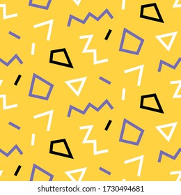 Retro memphis seamless pattern. 80-90s fashion style. Abstract Colorful geometric background. Textile print, wallpaper, wrapping paper, cover design. Vector illustration.
