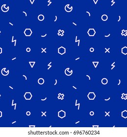 Retro memphis seamless pattern. 80-90s fashion style. Abstract Colorful geometric background. Textile print, wallpaper, wrapping paper, cover design. Vector illustration.