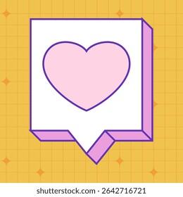 Bolha de fala de mênfis retrô. Falar texto de bolha, caixa de bate-papo, em estilo retrô com elemento de desenho em um plano de fundo de cor. Bloco de texto emoji adesivo no estilo balão de doodle