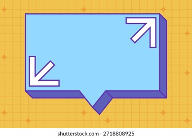 Bolha de fala de mênfis retrô. Falar texto de bolha, caixa de bate-papo, em estilo retrô com elemento de desenho em um plano de fundo de cor. Bloco de texto emoji adesivo no estilo balão de doodle