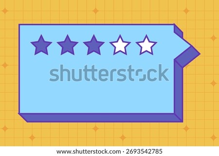 Retro memphis speech bubble. Talk bubble text, chat box, in retro style with drawing element on a color background. Sticker emoji text block in doodle balloon style
