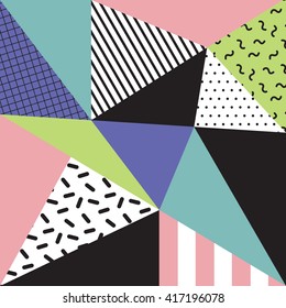 Fundo estilo memphis retro, 80s, 90s