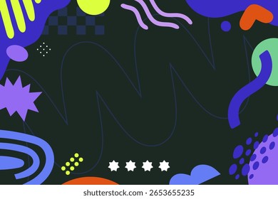Plano de Fundo Retrô Memphis Style Doodle