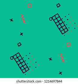 Retro Memphis Texture. Seamless Background for Wallpaper, Cotton, Swimwear in Trendy Style. Colorful Geometric Pattern with Hand Drawn Scribble Elements. Colorful Triangles, Rings, Zigzags and Dots.
