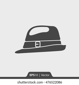 Retro men hat vector icon for web and print