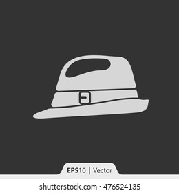 Retro men hat vector icon for web and print