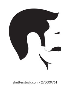 Retro men profile vector icon
