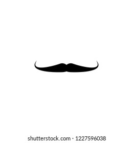 Retro mens fake mustache black icon isolated on white background
