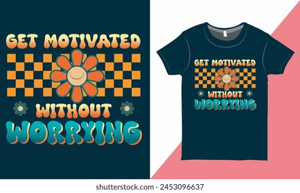 Retro Mental Health Awareness Typography Tee Shirt, Motivational Quotes Design, T-shirt Design Template.