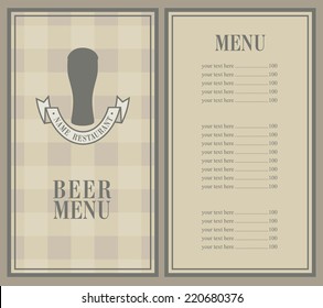 retro menu with beer mug