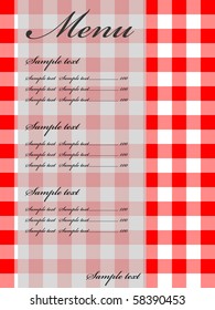 retro menu card