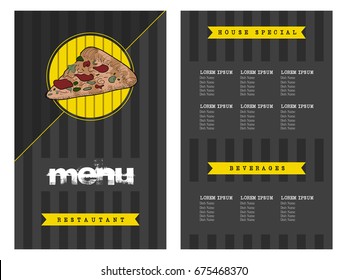 Retro menu design with icons, Vector illustration