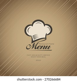 Retro menu for the restaurant with chef hat.