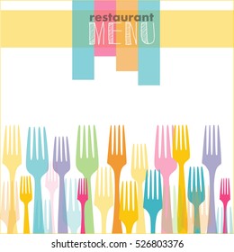 Retro menu, watercolor  vector