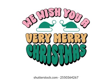 Retro Merry Christmas Design , Retro Christmas T-shirt design 