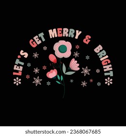 Retro Merry Christmas t-shirt design 