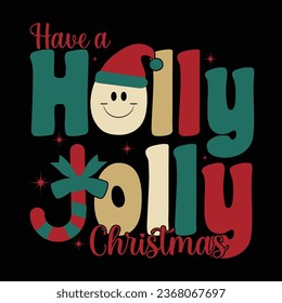 Retro Merry Christmas t-shirt design 