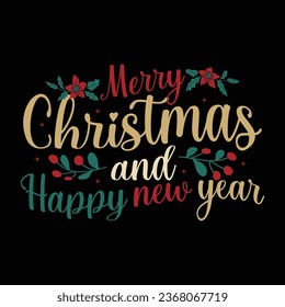 Retro Merry Christmas t-shirt design 